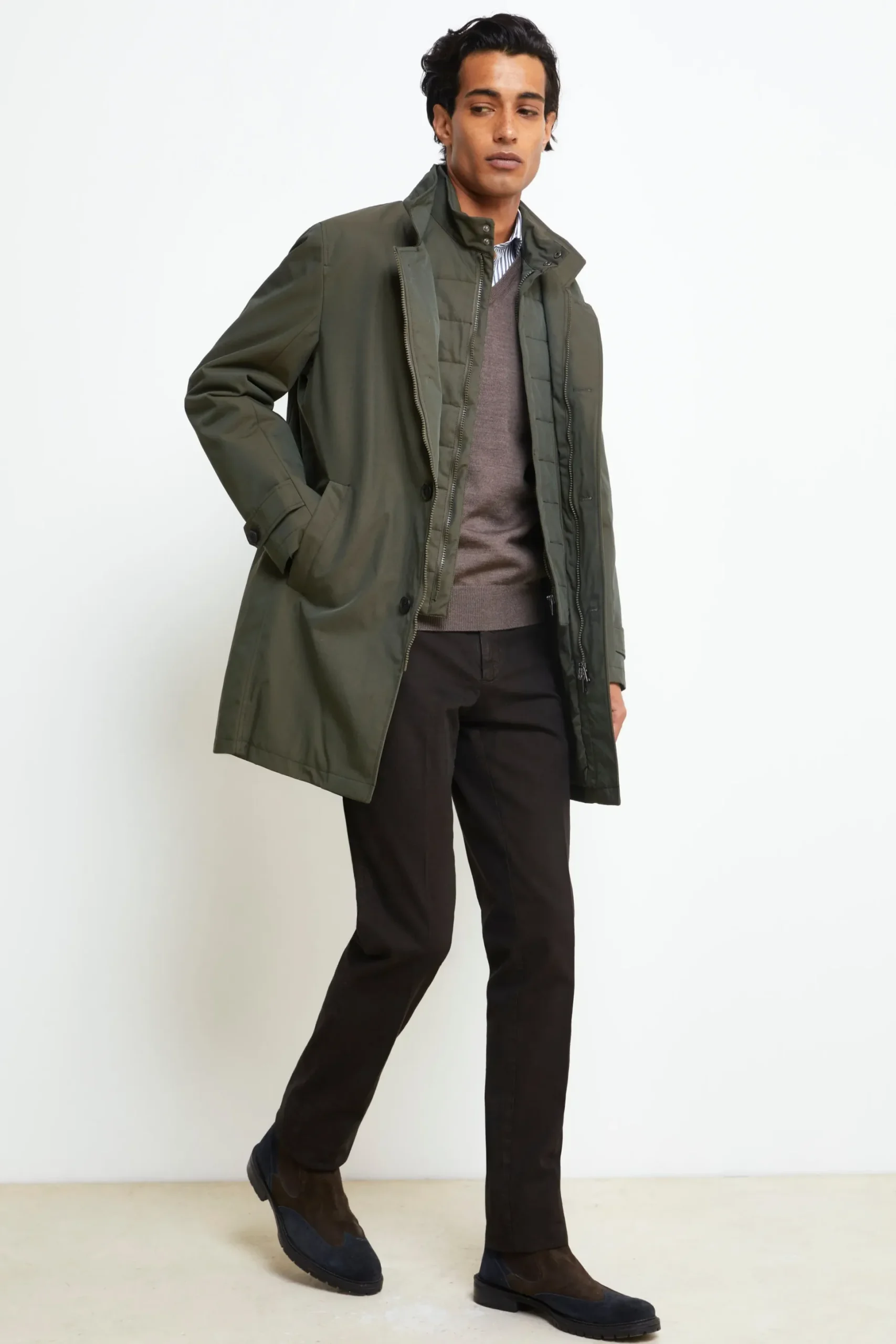 Impermeabile con paramontura - VERDE