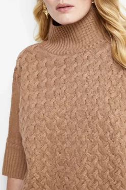 Lupetto a Coste con Trecce - CAMMELLO