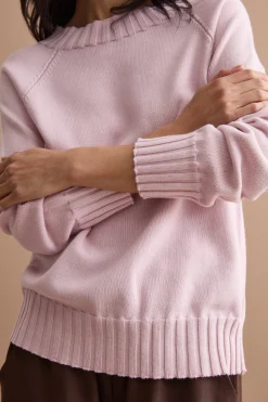 Maglia Barchetta in Cotone con Manica Raglan - ROSA