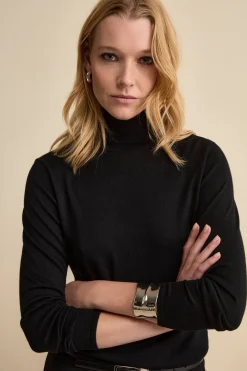 Maglia Dolcevita in Seta e Cashmere Extrafine - NERO