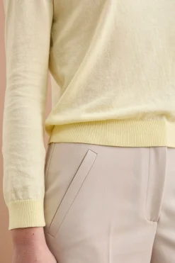 Maglia Girocollo Boxy in Cotone - BURRO