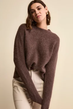 Maglia Girocollo Boxy in Misto Alpaca - T.MORO