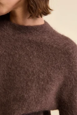 Maglia Girocollo Boxy in Misto Alpaca - T.MORO