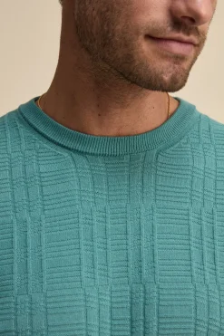 Maglia Girocollo con Crepe in cotone - PAVONE