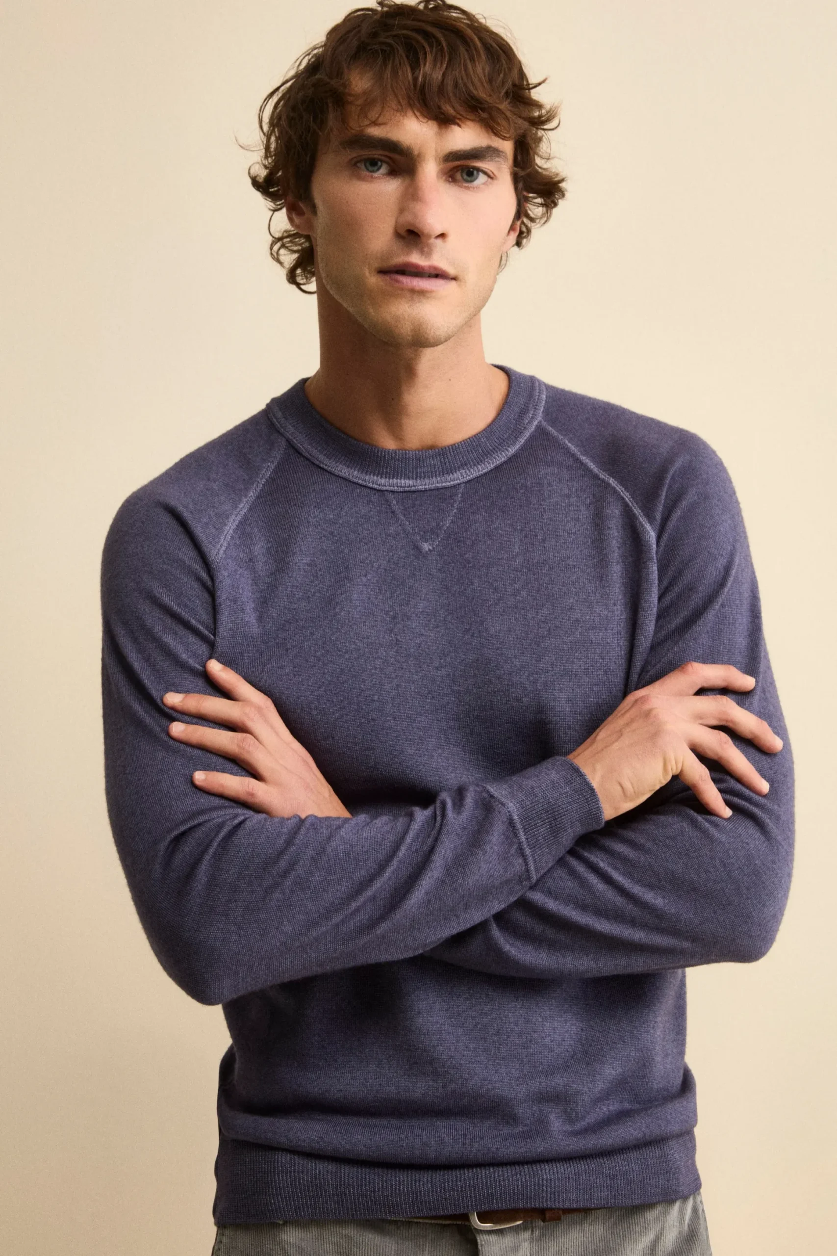 Maglia Girocollo Raglan in Lana Merino - JEANS