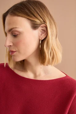 Maglia Links in Cotone con Scollo Barchetta - BORDEAUX