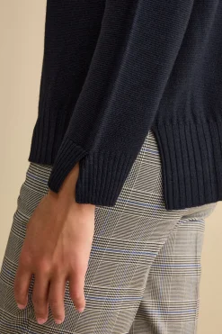Maglia Over Scollo a V in Lana Merino - BLU