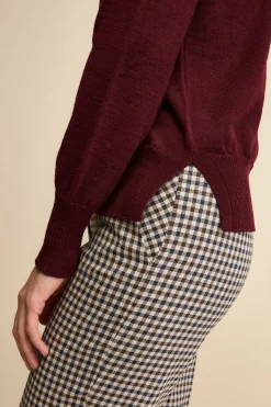 Maglia Serafino in Lana Merino - BORDEAUX
