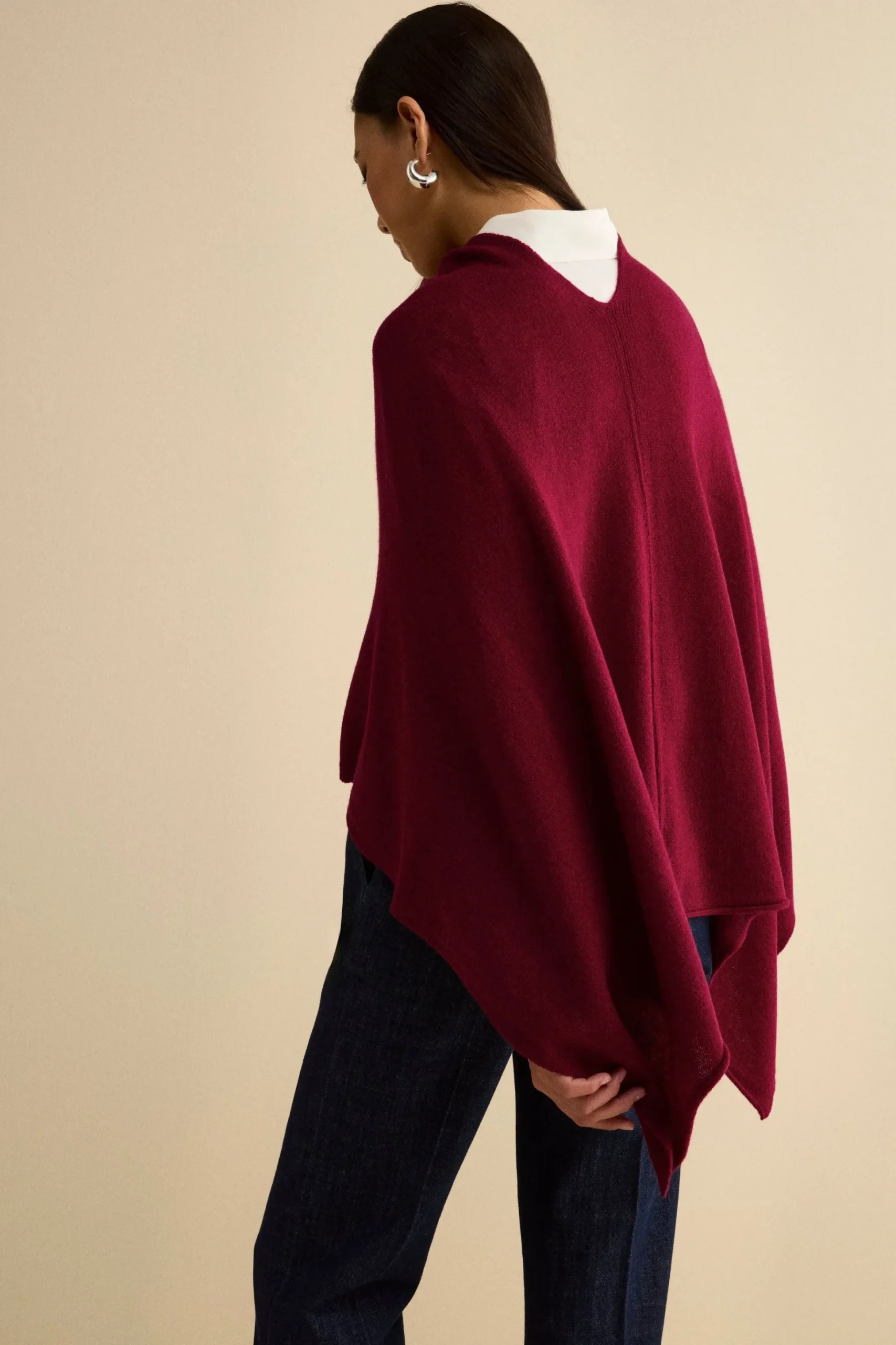 Mantella in cashmere da donna - BORDEAUX