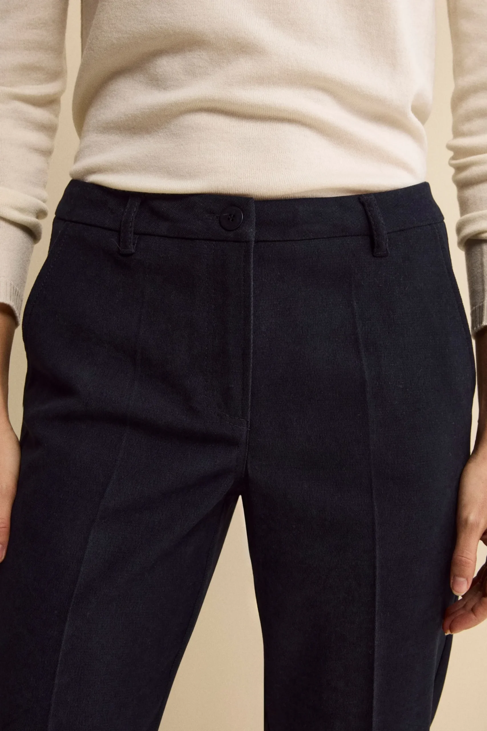 Pantalone a Sigaretta Regular Fit in Velluto - BLU