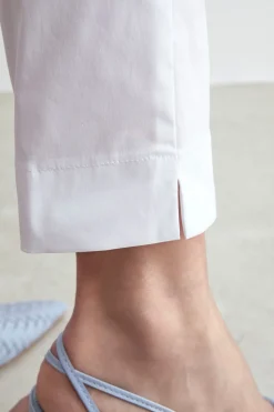 Pantalone capri con elastico - BIANCO