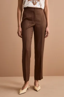 Pantalone Cerimonia a Sigaretta in Raso - CIOCCOLATO