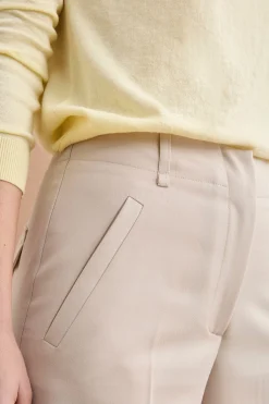 Pantalone Elegante a Palazzo con Piega - BEIGE
