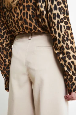 Pantalone Gamba Larga Donna - AVORIO