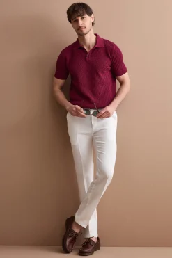 Pantalone in Lino a Sigaretta Regular Fit - PANNA