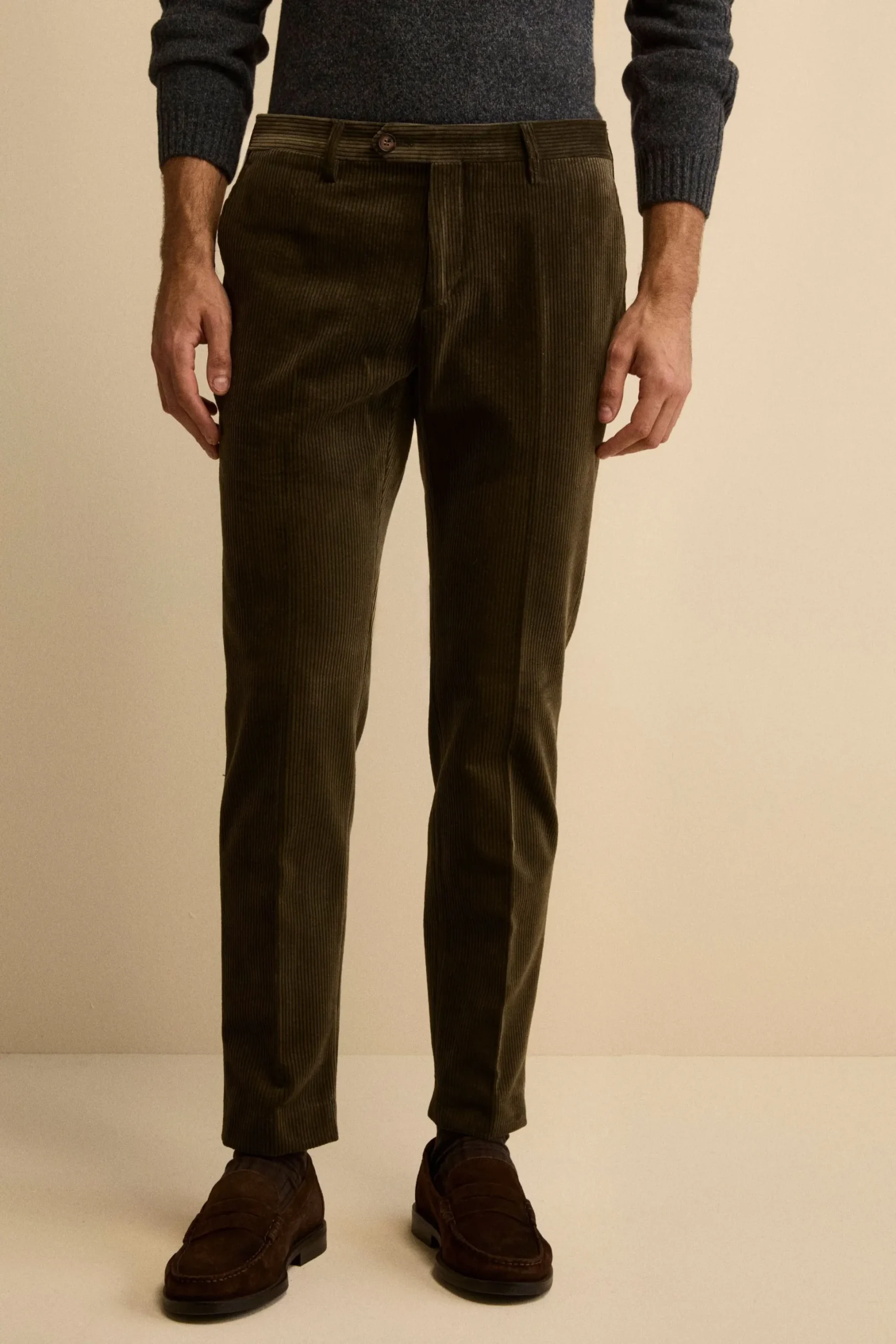 Pantalone in Velluto Regular Fit - VERDE