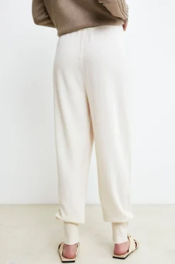 Pantalone Jogger in lana e cashmere - LATTE