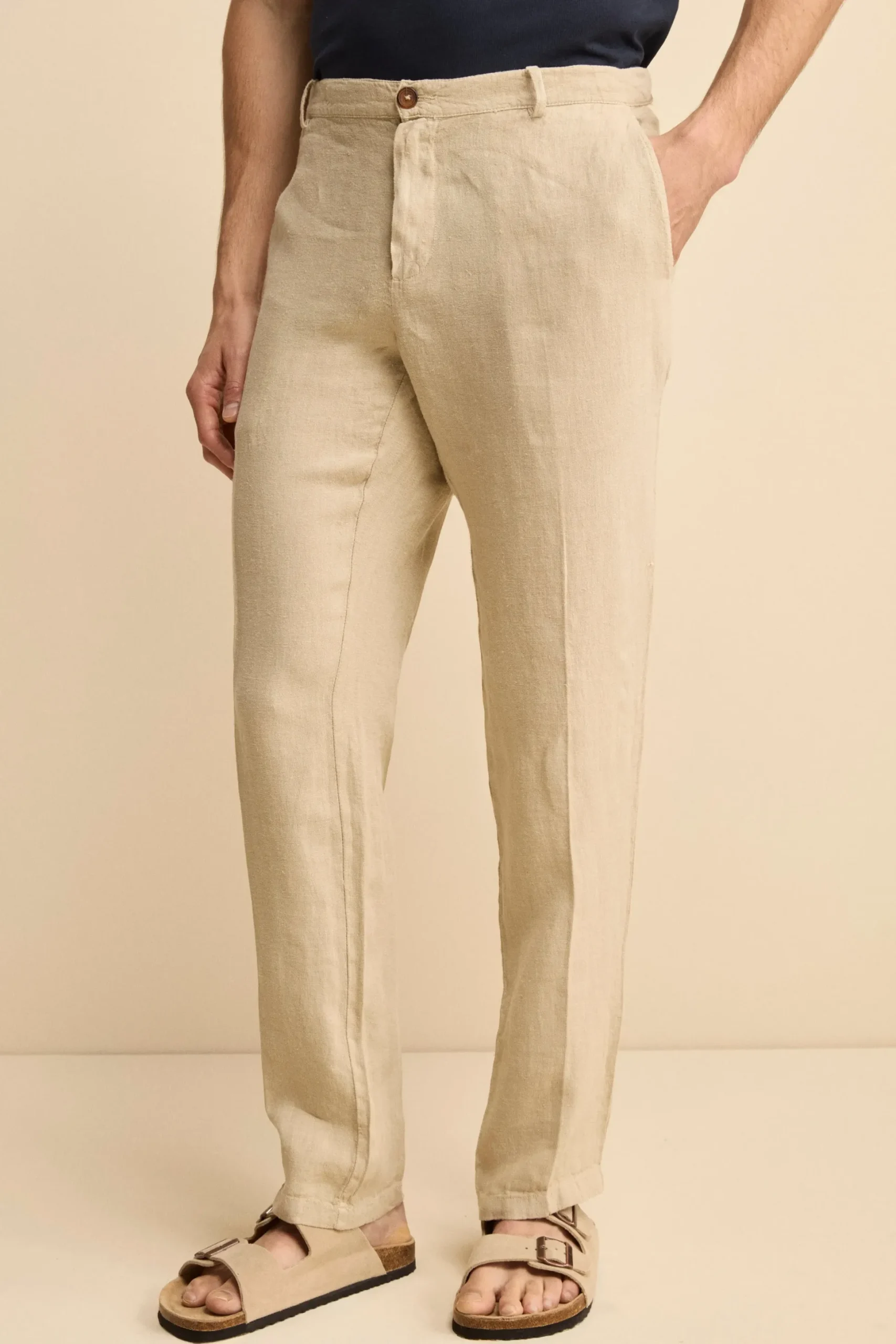 Pantalone Morbido in Lino - BEIGE