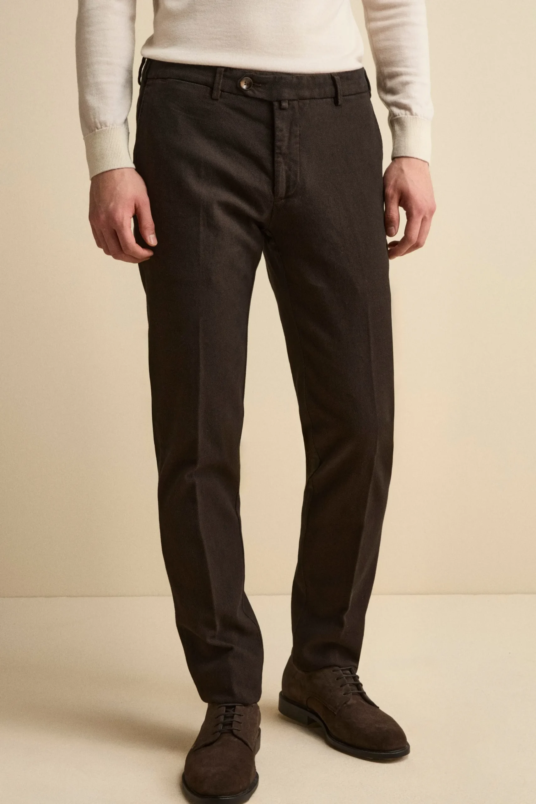 Pantalone Occhio di Pernice Slim Fit in Cotone - RUGGINE