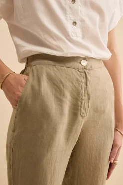 Pantalone Over in Lino con Elastico - TORTORA