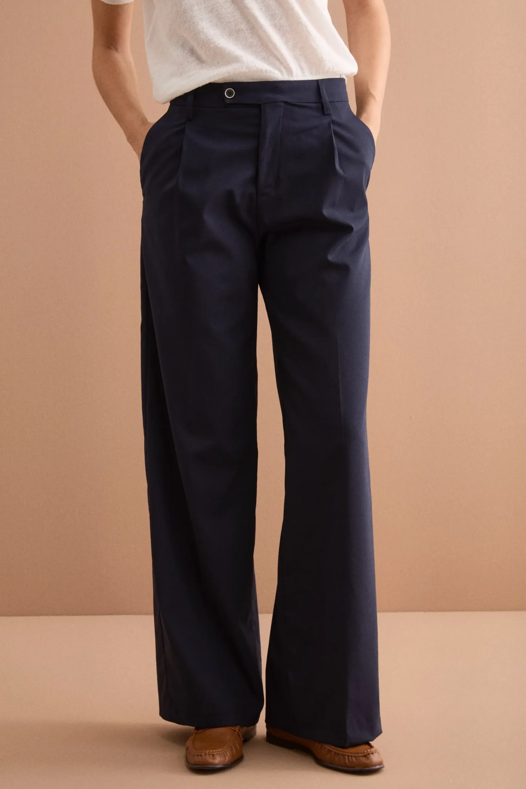 Pantalone Palazzo da Cerimonia in Lana Vergine - BLU
