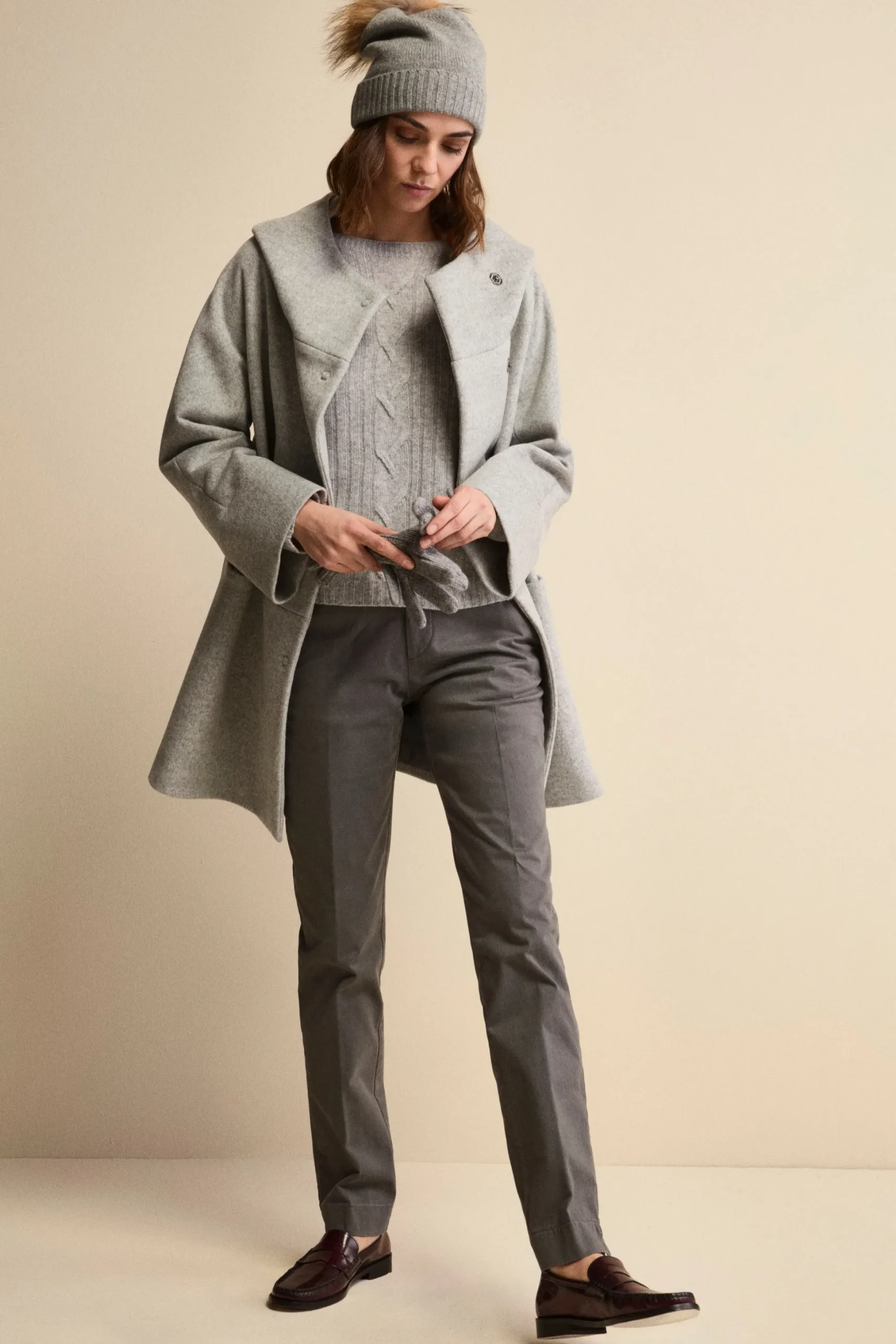 Pantalone Regular Fit con Elastico - GRIGIO
