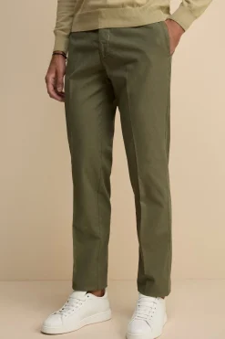 Pantalone Regular Fit in Cotone Armaturato - SALVIA