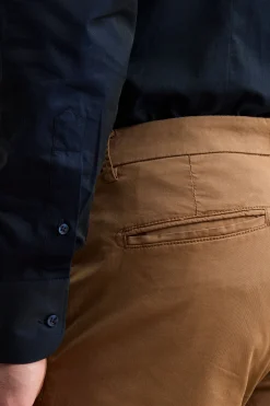 Pantalone Regular Fit in Gabardina di Cotone - RUGGINE