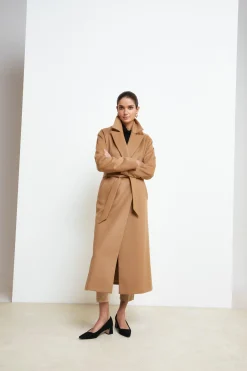 Pantalone Sigaretta in Lana - BEIGE SPIGATO