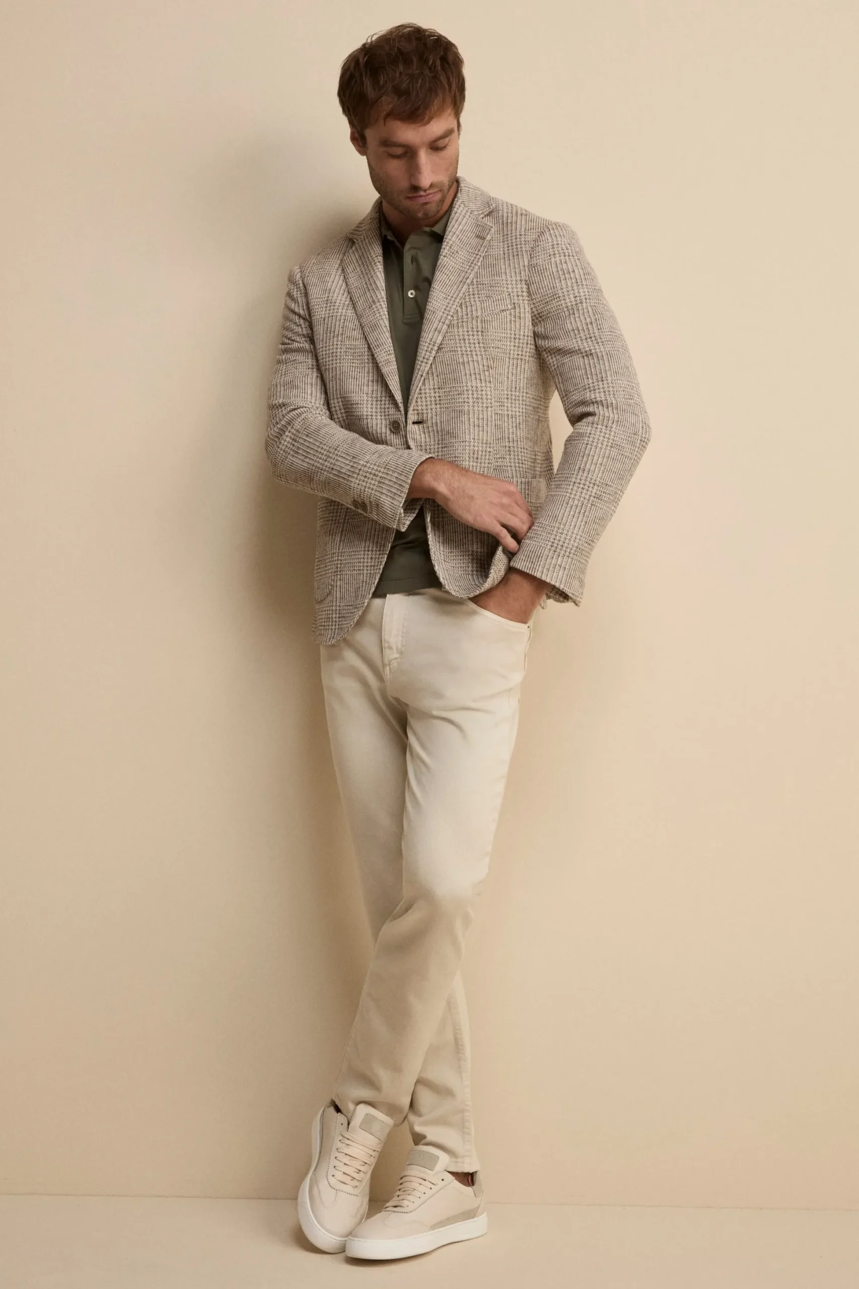 Pantalone Slim Fit Cinque Tasche in Denim - BURRO