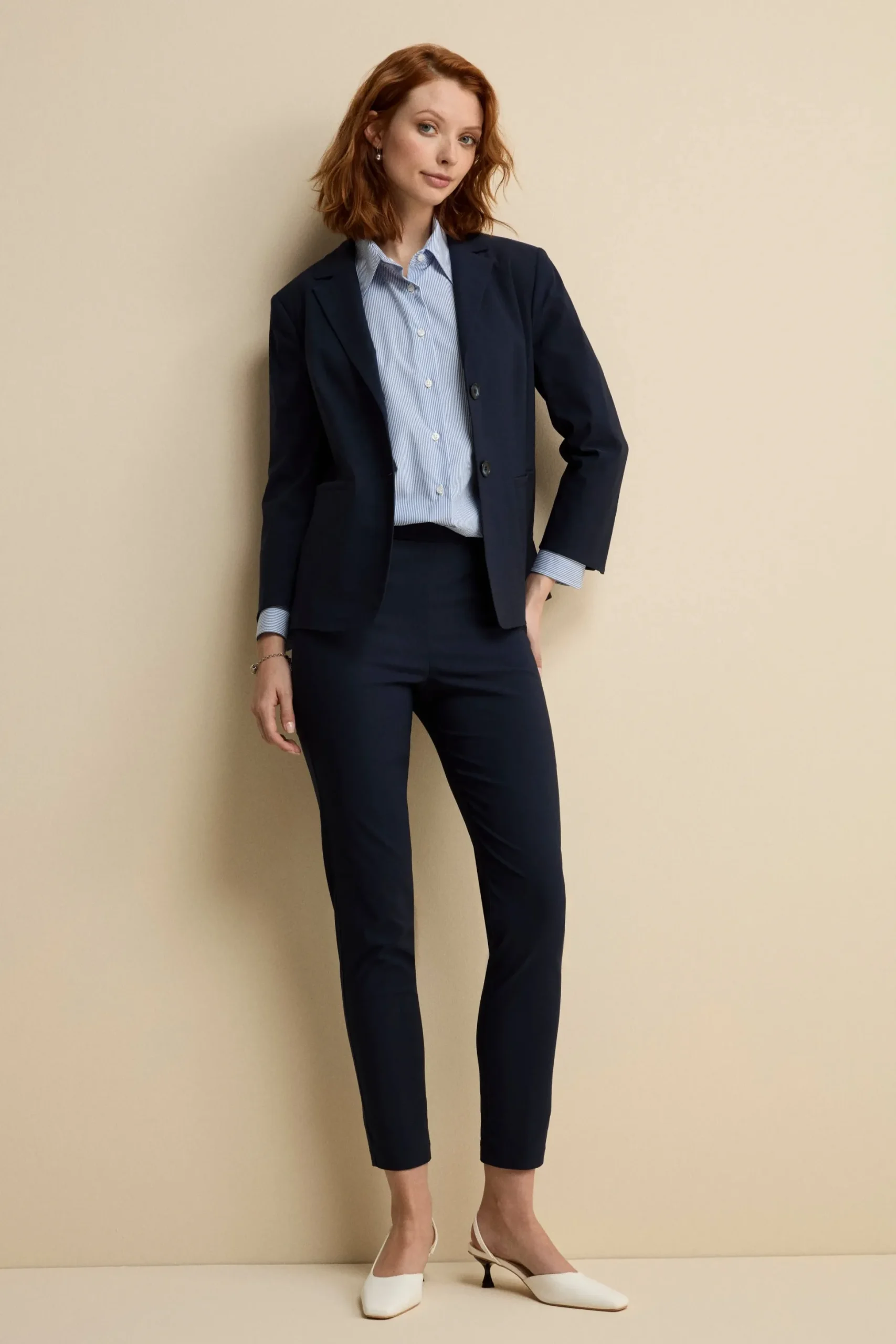 Pantalone Slim Fit in Bengalina - BLU