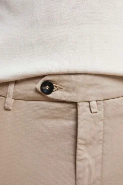 Pantalone Slim Fit in Cotone - BEIGE
