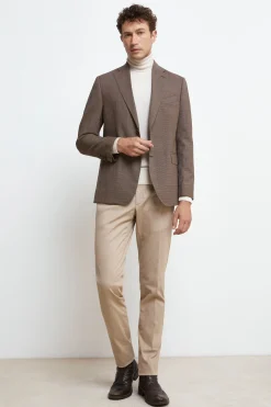 Pantalone Slim Fit in Cotone - BEIGE