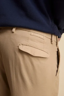 Pantalone Slim Fit in Cotone con Taschino - BEIGE