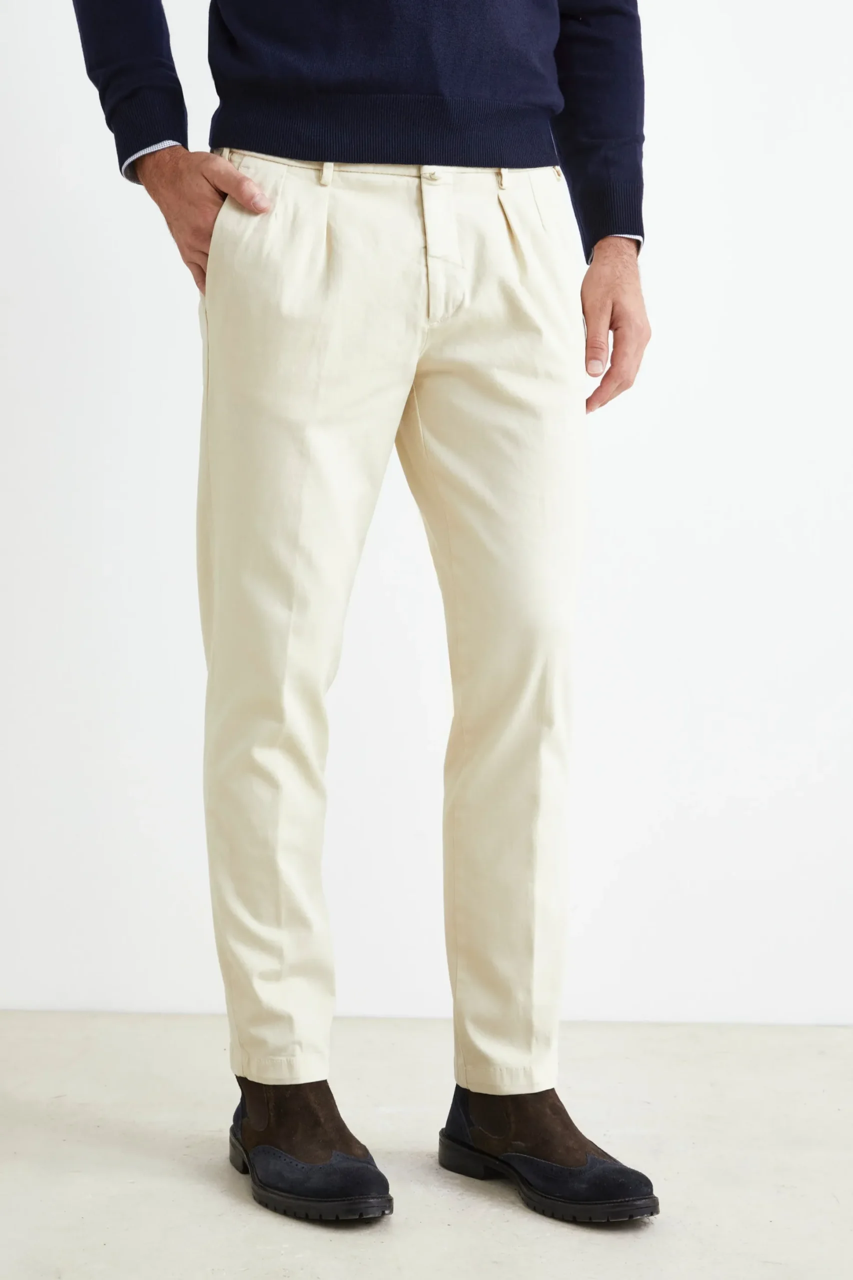 Pantalone Stretch Slim Fit - BIANCO