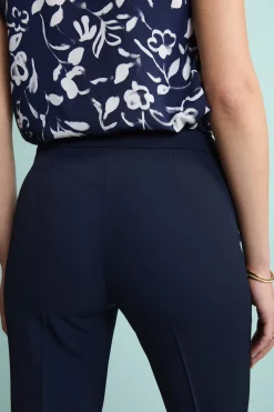 Pantalone Twill a Sigaretta con Spacchi - BLU