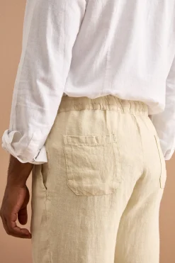 Pantalone Uomo in Lino con Coulisse ed Elastico - SABBIA