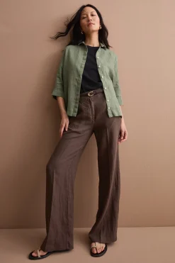 Pantalone Wide Leg in Lino - T.MORO