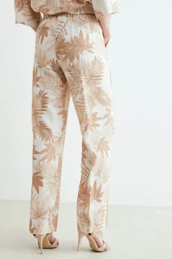 Pantaloni in lino a palazzo - FANT. BEIGE