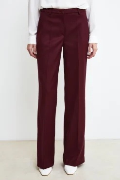 Pantaloni Morbidi Gamba Larga - BORDEAUX