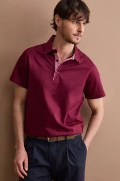 Polo Casual da Uomo in Jersey - BORDEAUX