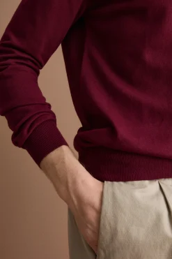 Polo Derby in Cotone con Manica Lunga - BORDEAUX