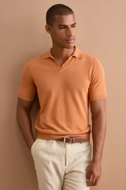 Polo in Maglia di Cotone Crêpe - BRUCIATO