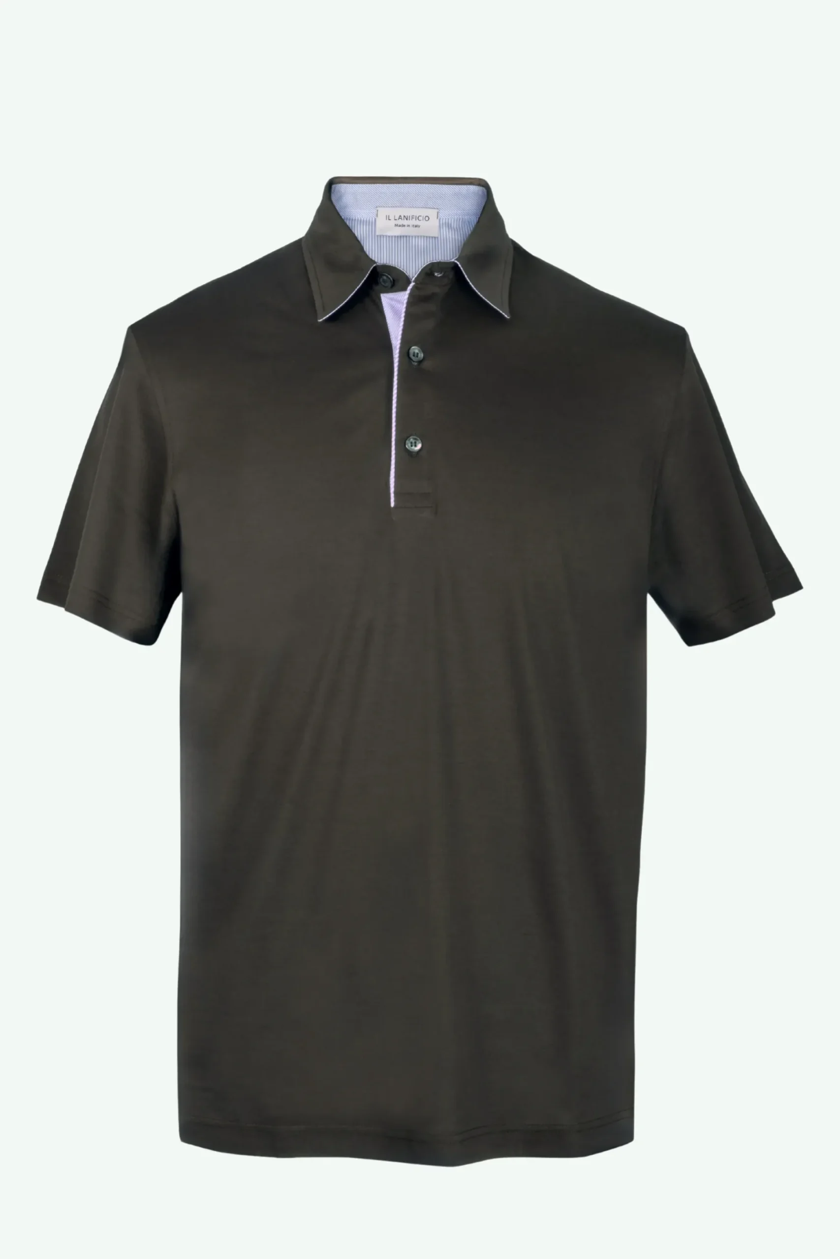 Polo Jersey Mezza Manica in Filo di Scozia - MARRONE