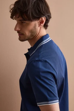 Polo Uomo Oxford in Filo di Scozia - BLU