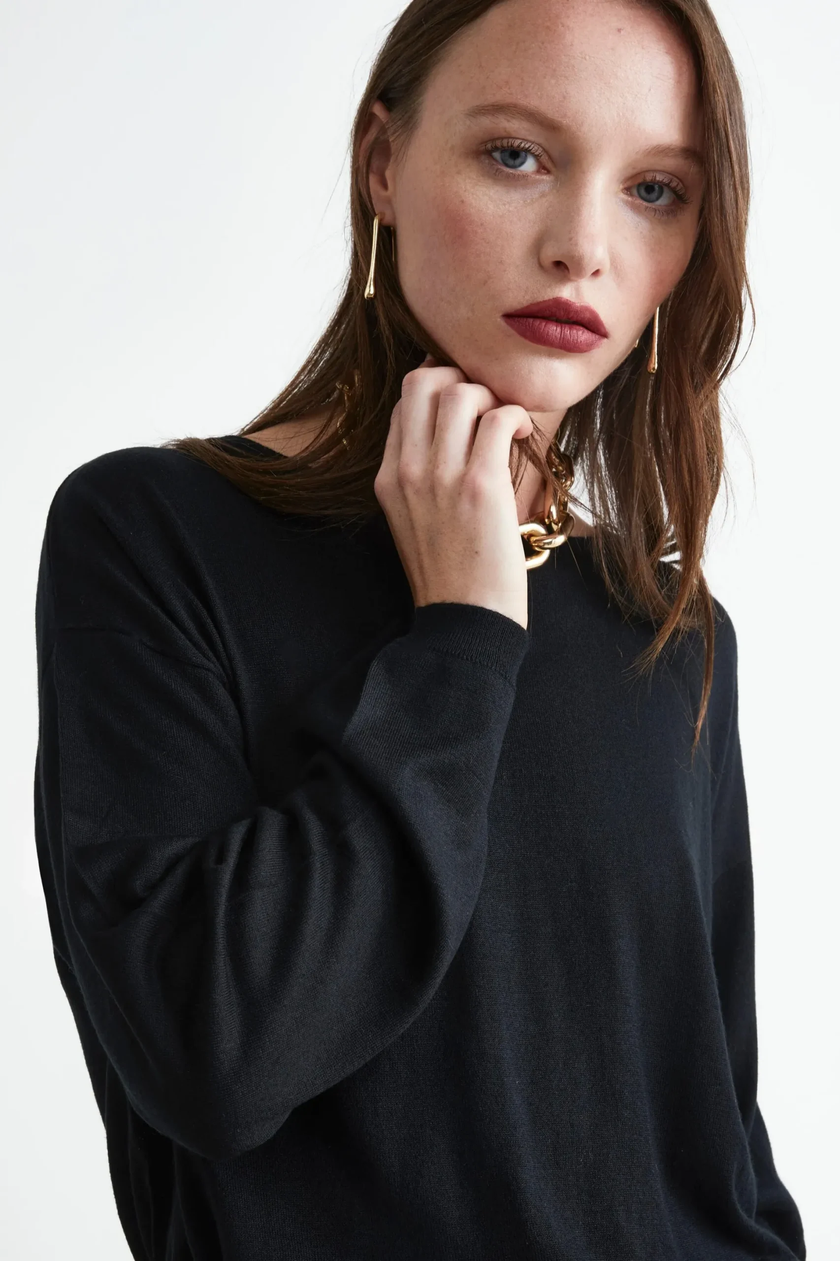 Pullover Extrafine in Seta e Cashmere - NERO