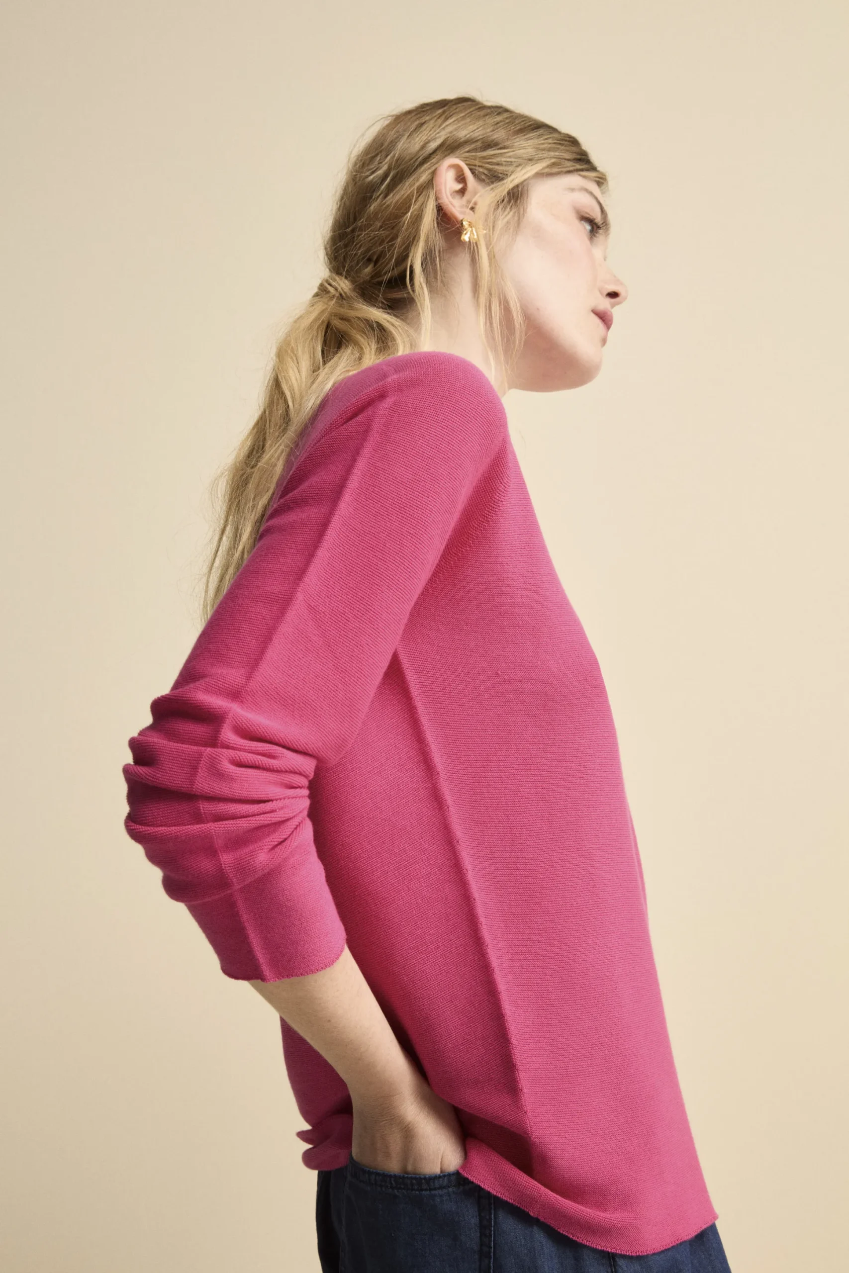 Pullover Links con Scollo a V in Cotone - PEONIA