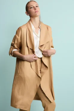 Spolverino Elegante in Misto Lino - ORO