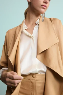 Spolverino Elegante in Misto Lino - ORO