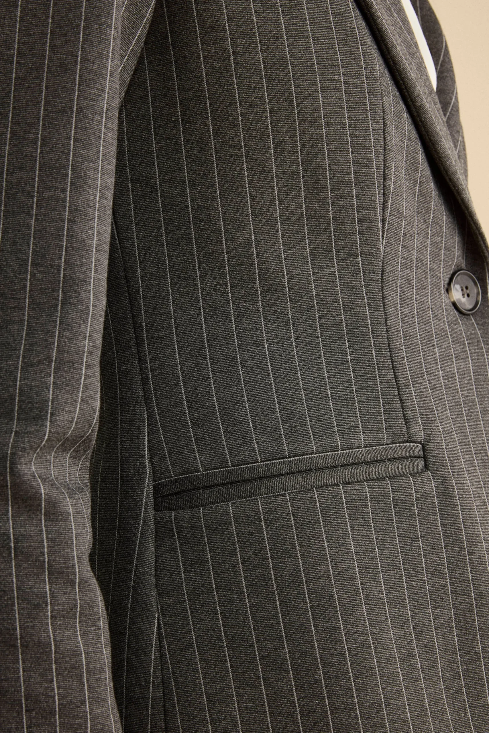 Tailleur Gessato Monopetto con Revers Classico - GRIGIO GESSATO